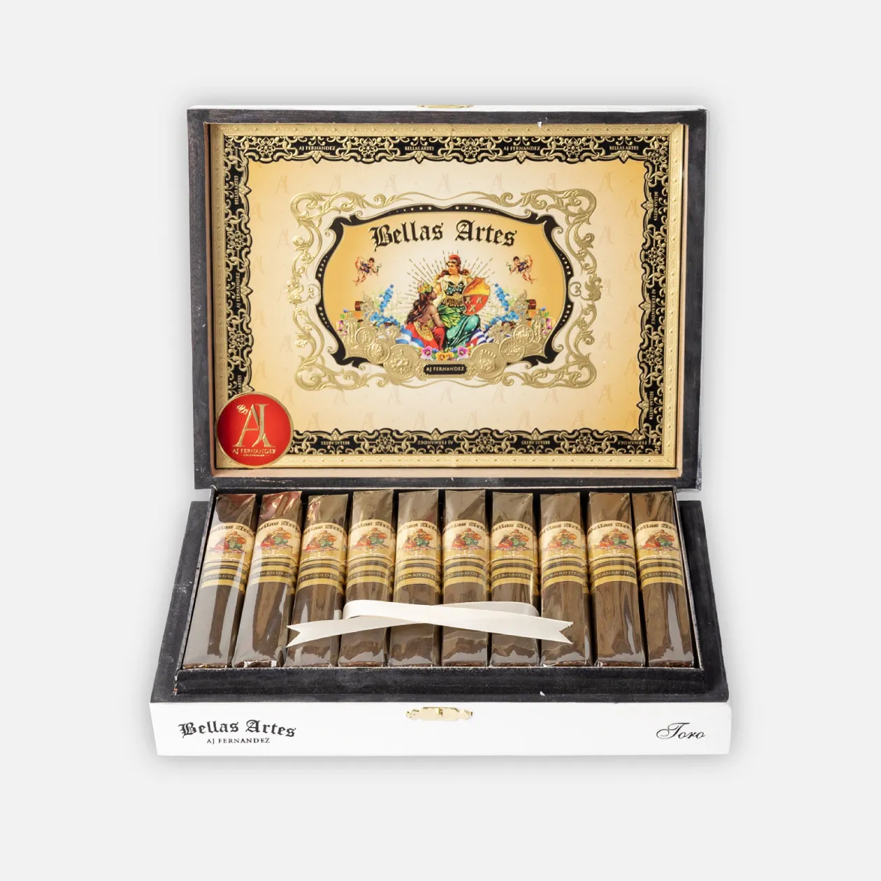 Bellas Artes AJ Fernandez cigars, elegant presentation with intricate box design.