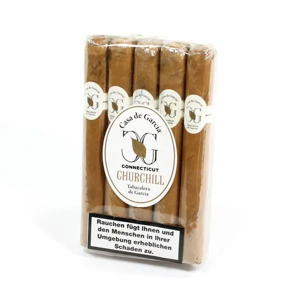 Casa de Garcia Connecticut Churchill cigars, premium and elegantly packaged.