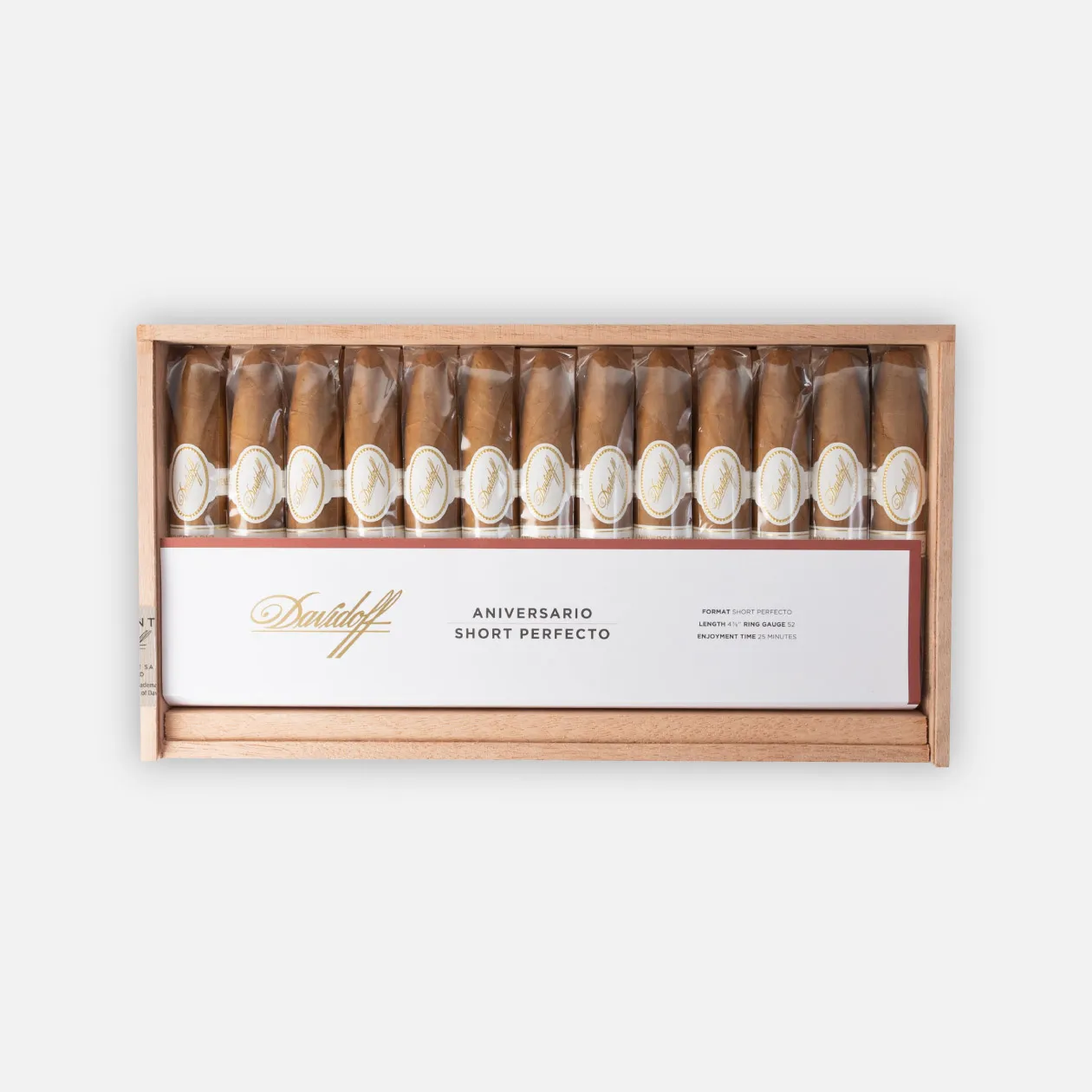 Davidoff Aniversario, Short Perfecto cigars, elegant packaging.