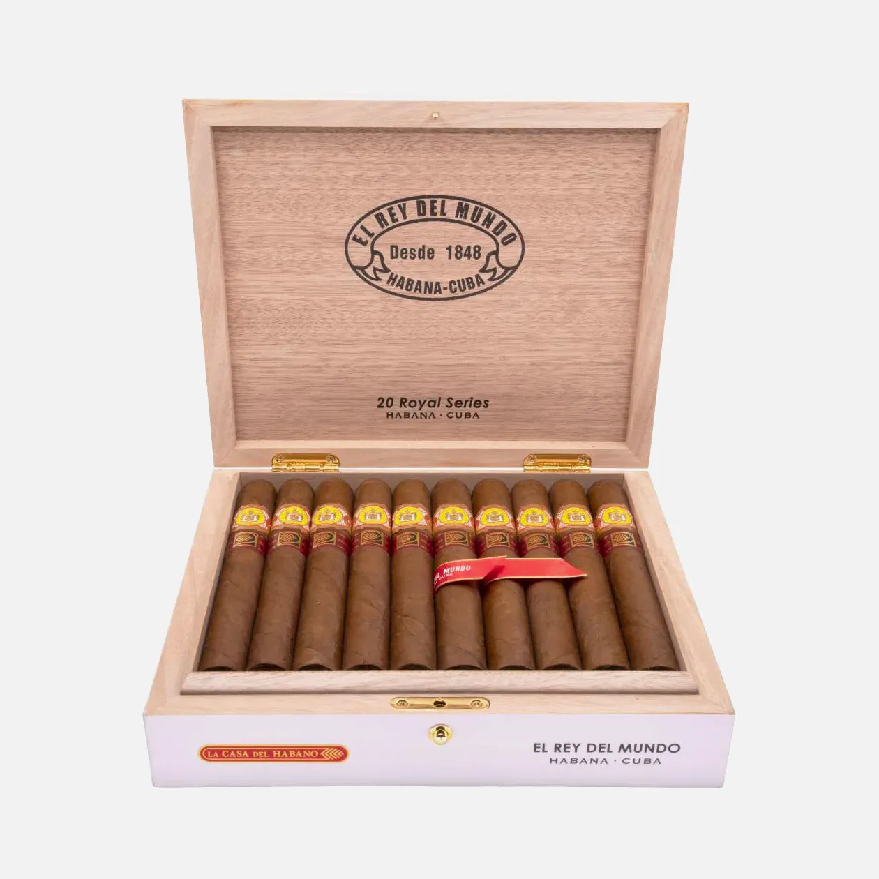 El Rey Del Mundo cigars in a wooden box, elegant and classic presentation.