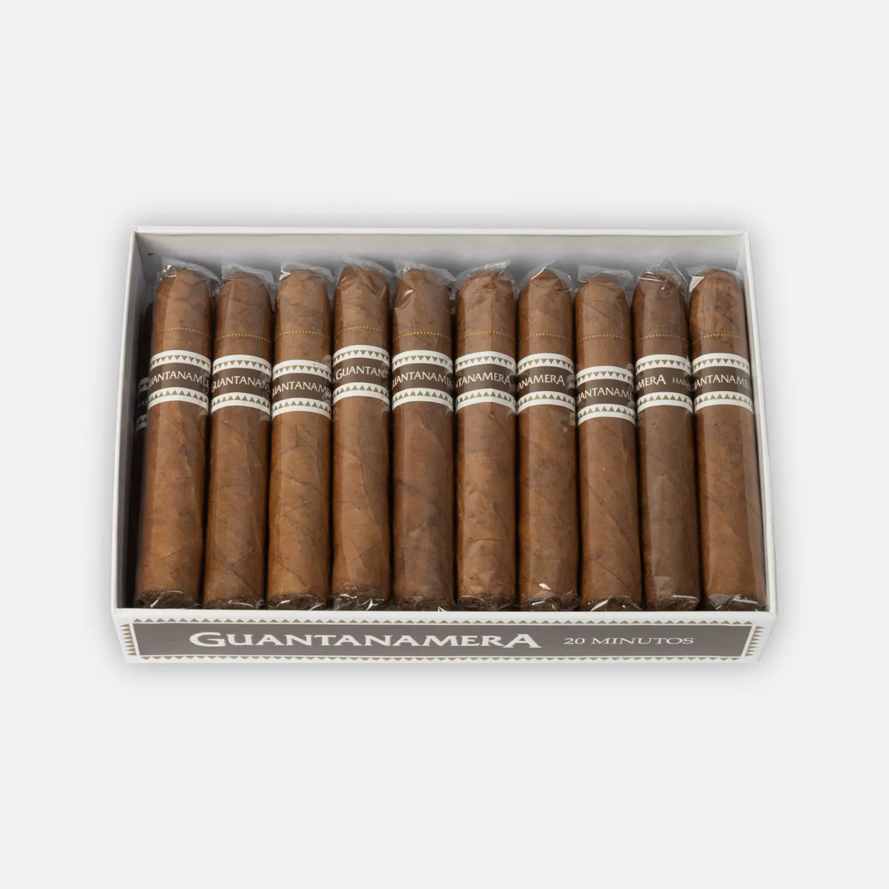 Guantanamera cigars, classic presentation with natural wrappers, boxed set.