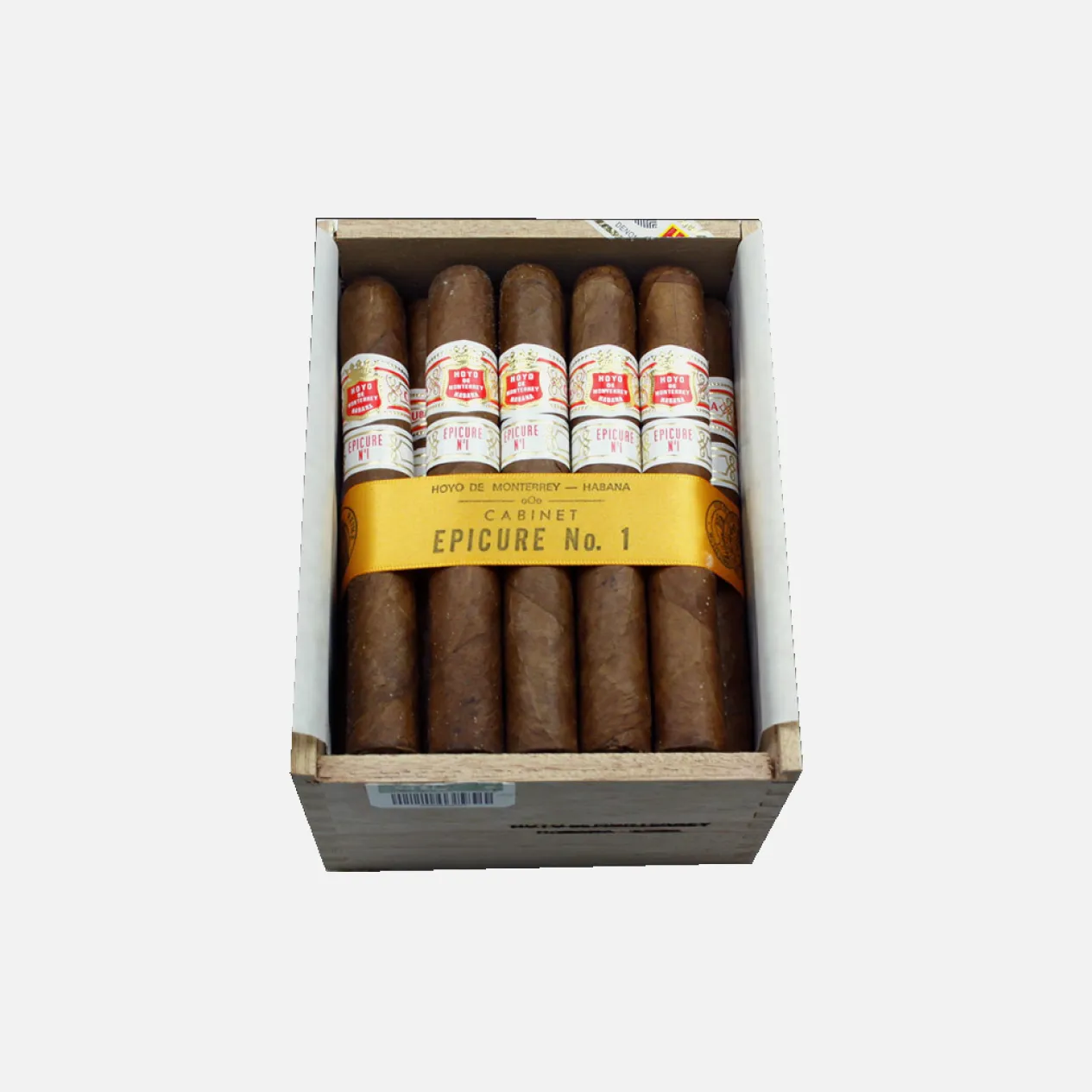 Hoyo de Monterrey Epicure No. 1 cigars in an elegant wooden box.