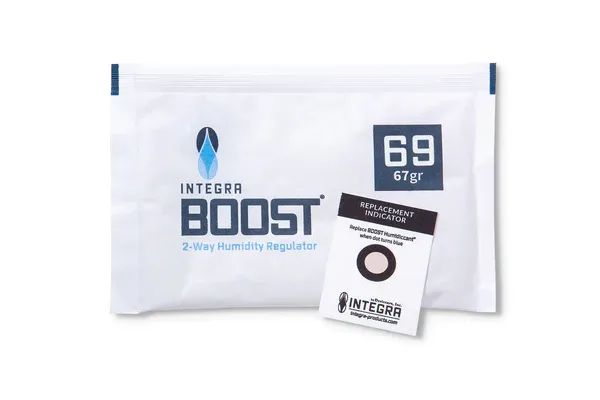 Integra Boost 2-Way Humidity Regulator for cigars, sleek and functional design.