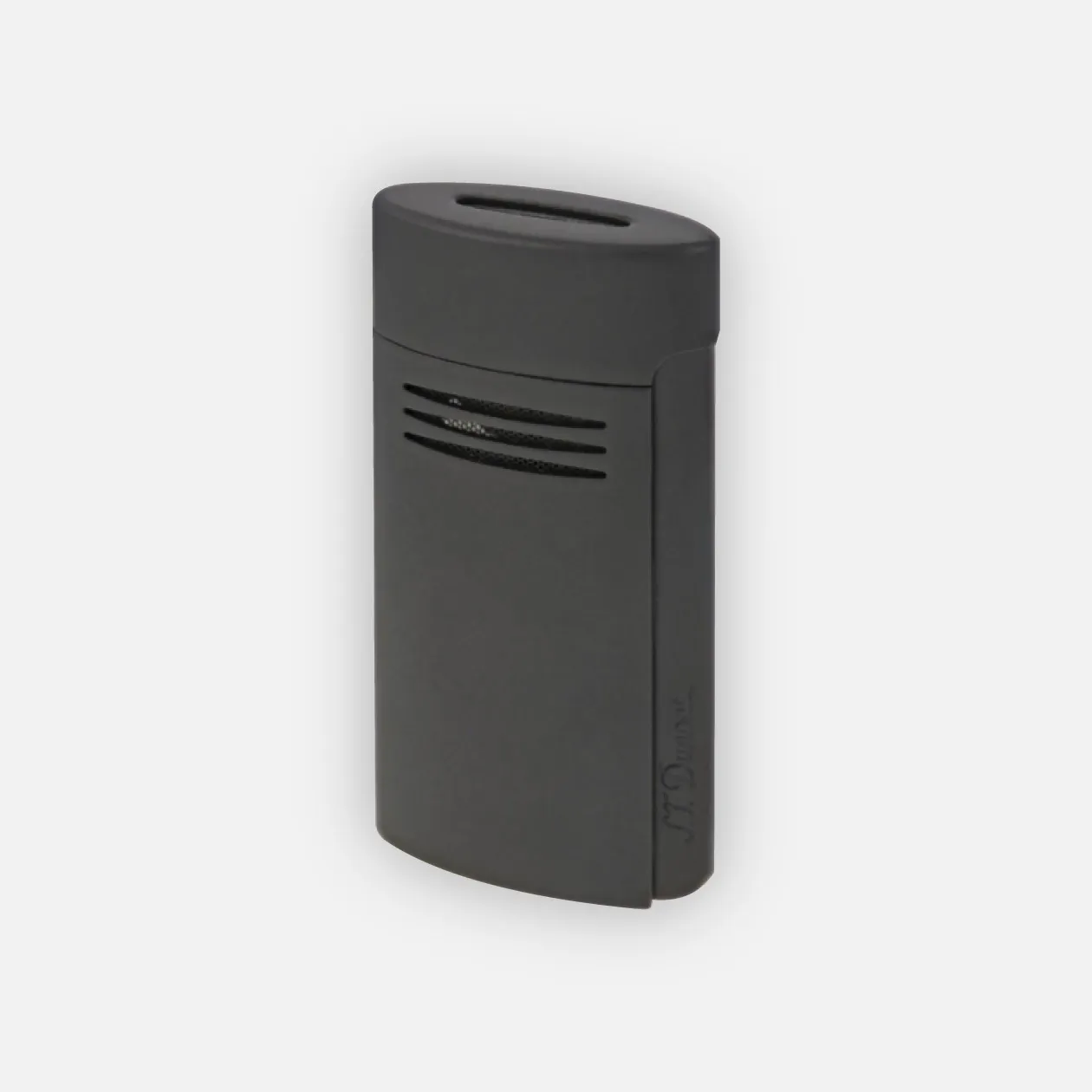 S.T. Dupont elegant black cigar lighter, modern design.