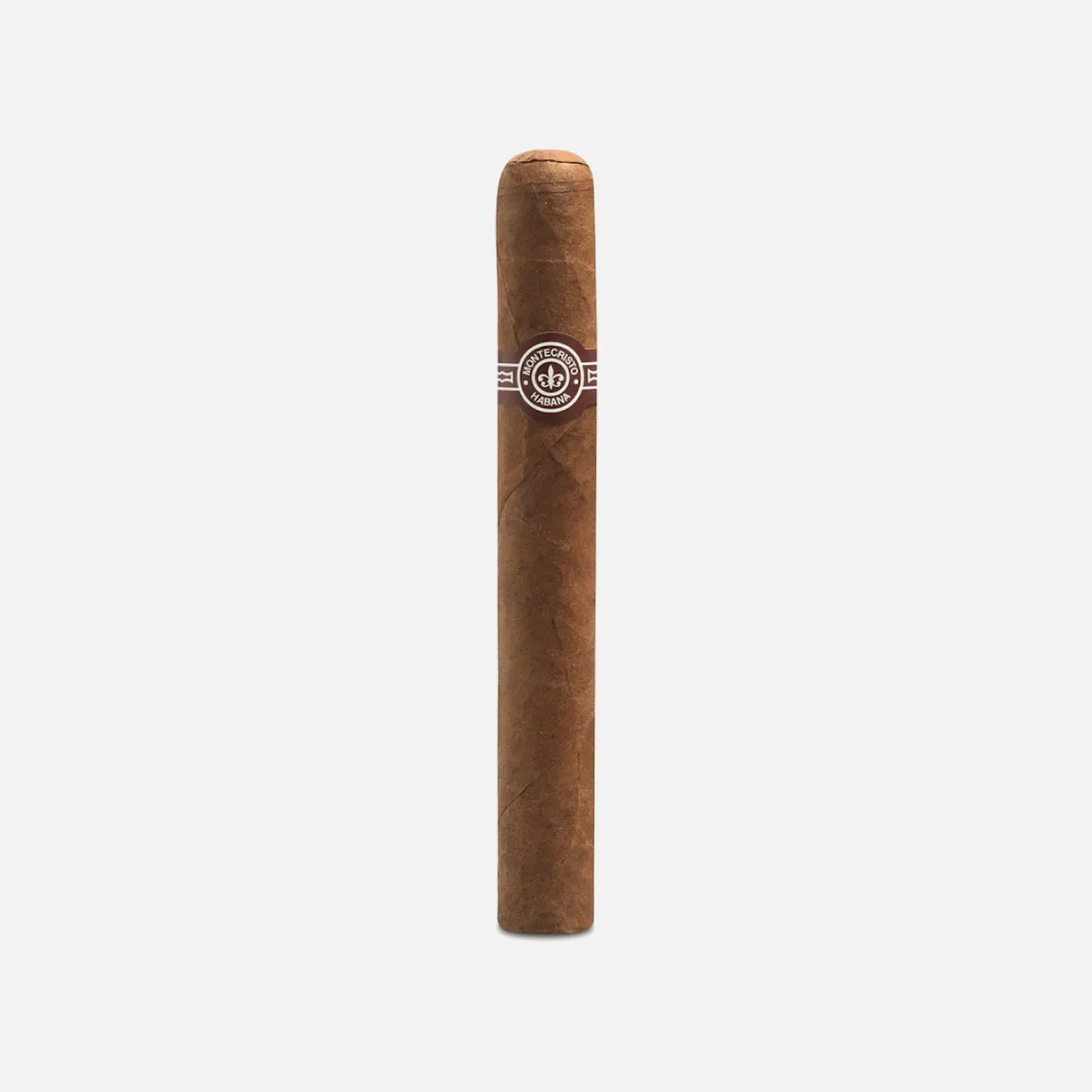 Montecristo Cuban cigar with classic brown band design.