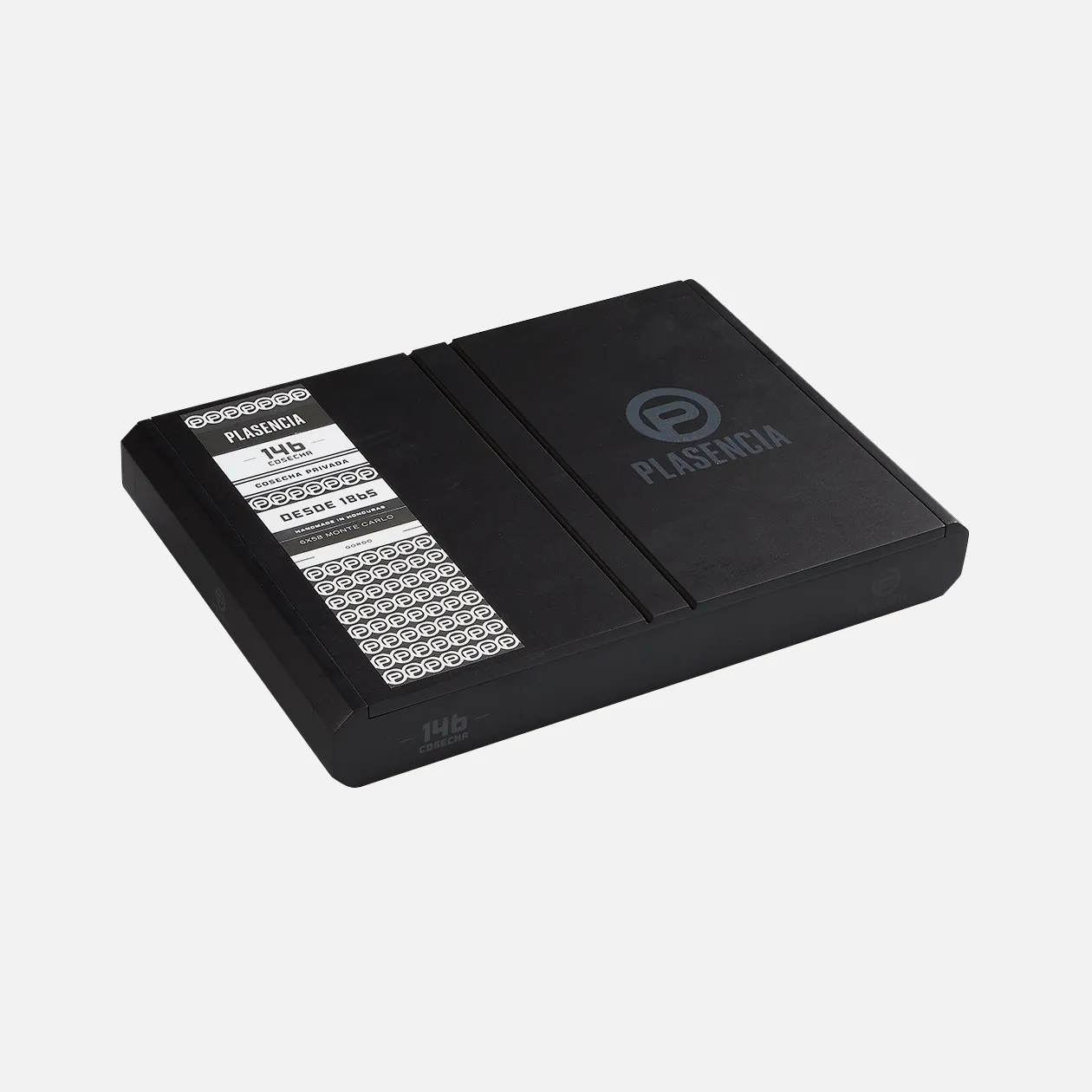 Plasencia 146 Cosecha black cigar box, elegant and sophisticated design.