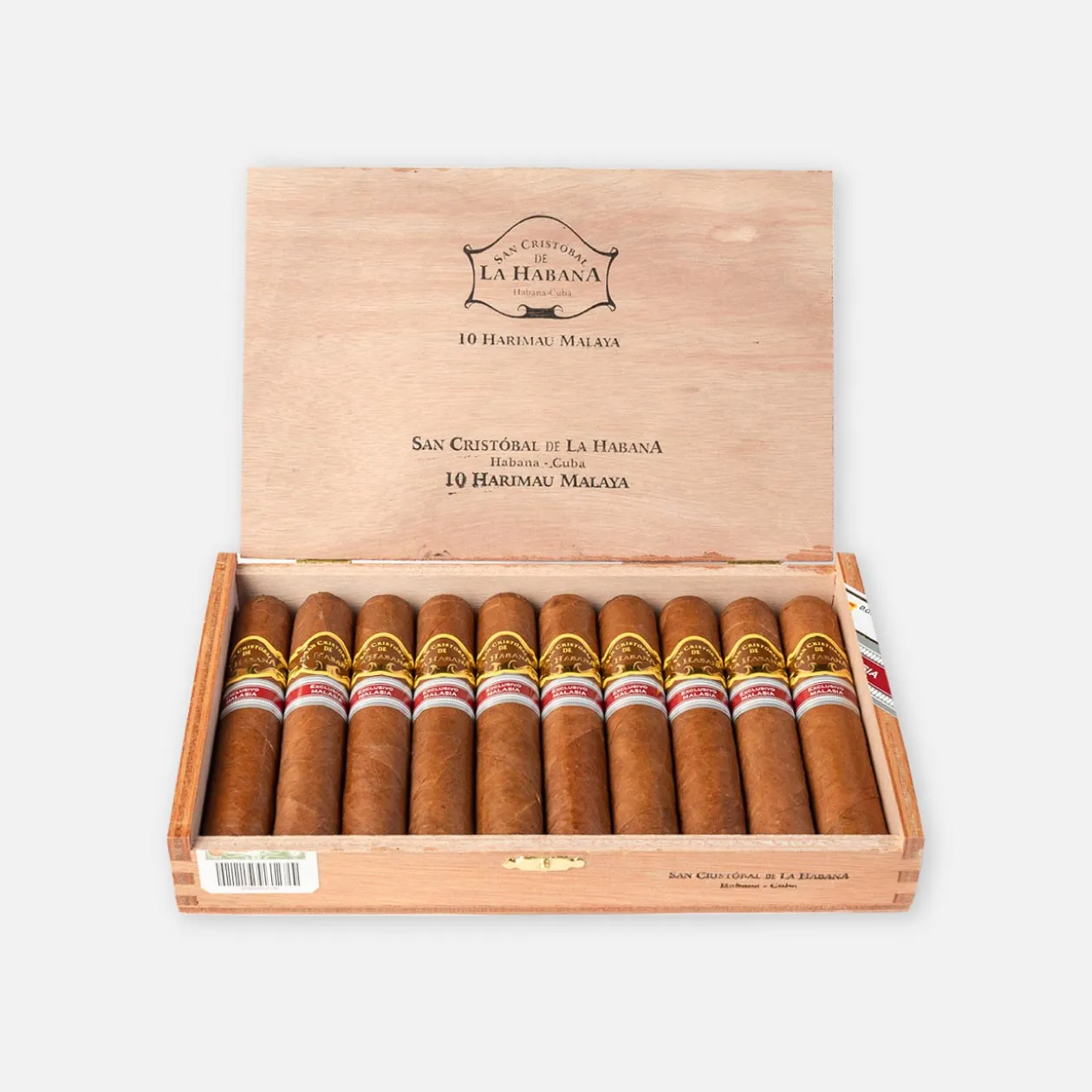San Cristóbal de La Habana premium Cuban cigars in a wooden box.