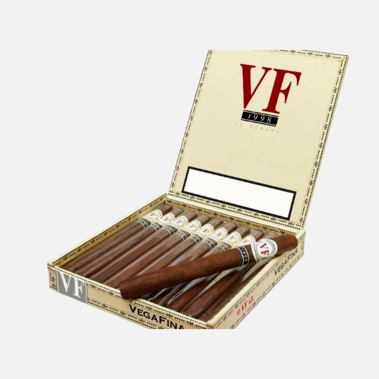 Vegafina 1998 cigars in an elegant opened box.