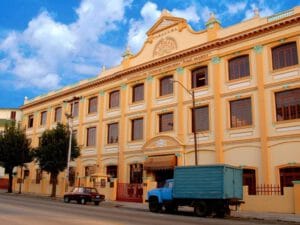 Street view of the H. Upmann factory in Havana, home of Montecristo production